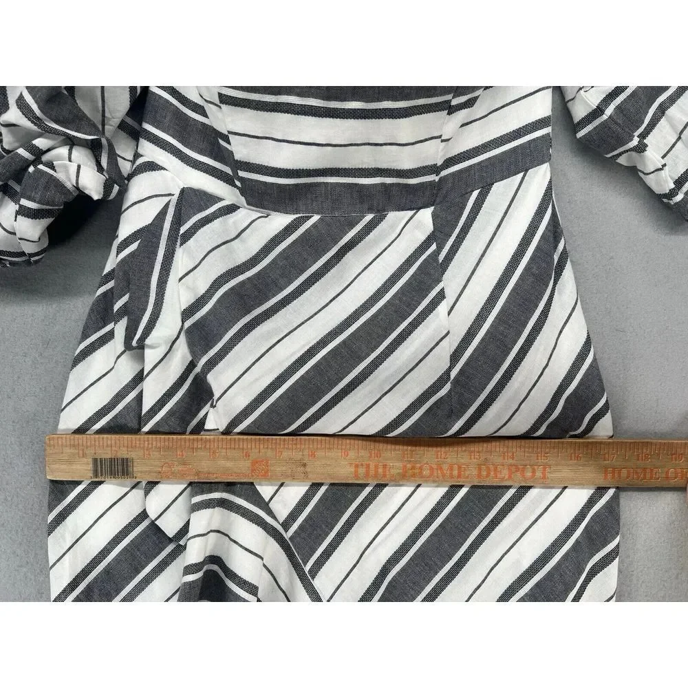 L'atiste by Amy‎ Dress Womens Size S White Blue Off Shoulder Coastal Sweatheart